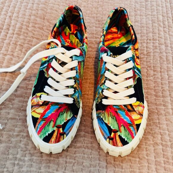 FARM RIO black banana print platform sneakers NWOT - Picture 9 of 9